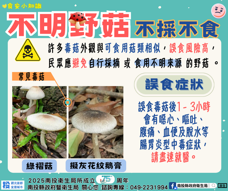 宣導不摘採不明菇菌圖片