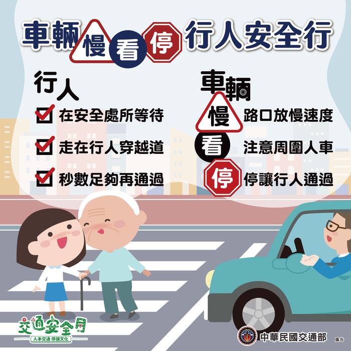 推廣交通部高速公路局「114年交通安全月」，主題為「人本交通停讓文化」圖片